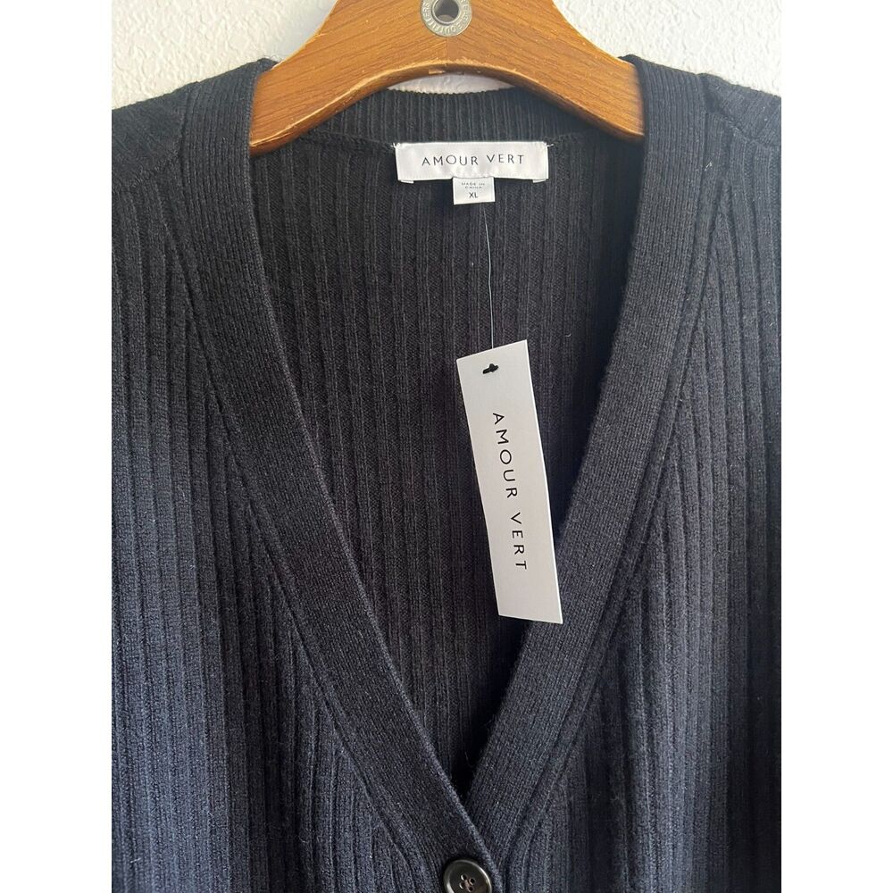 New Amour Vert Dion Long Cardigan - Licorice/Black - Size XLarge - Picture 8 of 14
